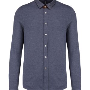 Long-sleeved jacquard knit shirt