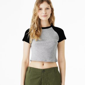 Women?s micro rib raglan baby t-shirt