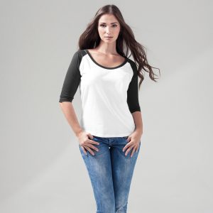 Women's ? contrast raglan tee