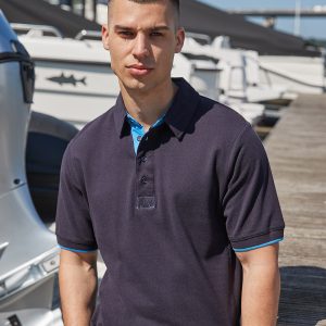 Contrast piqu? polo shirt