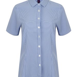 Women's gingham Pufy wicking short sleeve shirt