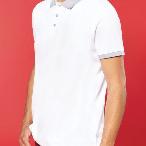 Two-tone piqu? polo shirt
