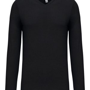 Men's long-sleeved V-neck T-shirt