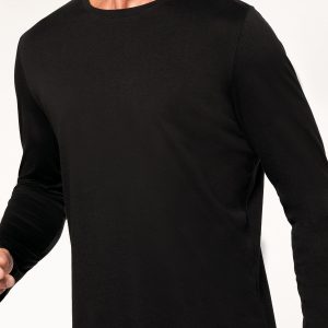 Men's long-sleeved crew neck T-shirt