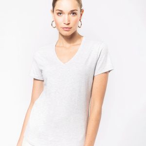 Ladies' short-sleeved V-neck T-shirt
