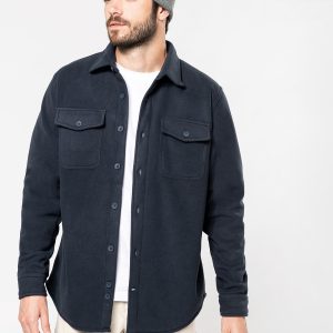 Sherpa-lined fleece overshirt
