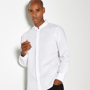 Mandarin collar shirt long-sleeved (tailored fit)