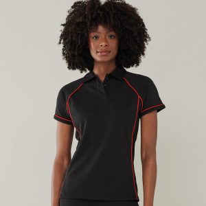 Women's piped performance polo