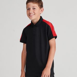 Kids contrast panel polo