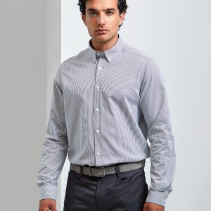 Cotton-rich Oxford stripes shirt