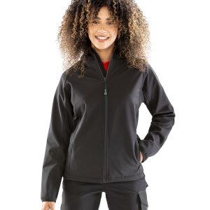Women?s recycled 3-layer printable hooded softshell