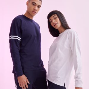 Unisex drop shoulder slogan top
