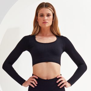 Women?s TriDri? ribbed seamless '3D Fit' crop top