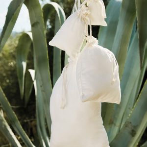 Organic cotton drawcord bag