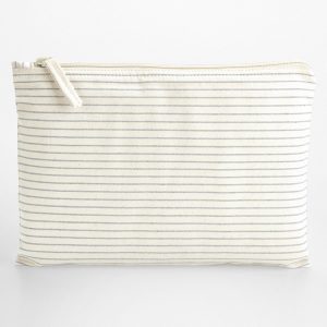 Striped organic accessory pouch