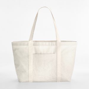 Striped organic cotton shopper