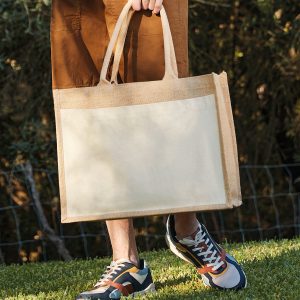 Cotton pocket jute shopper