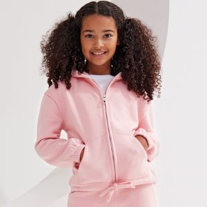 Kids TriDri? recycled cropped oversize full-zip hoodie