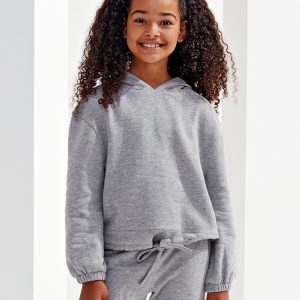 Kids TriDri? recycled cropped oversize hoodie